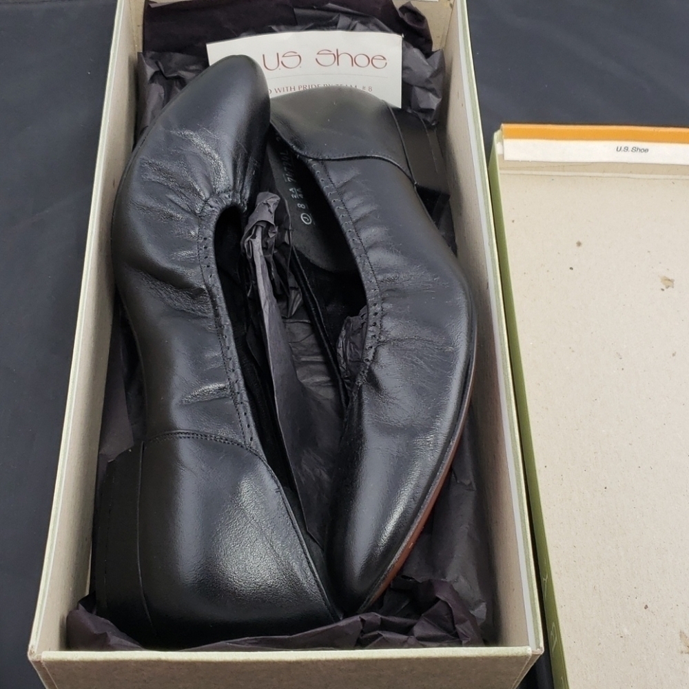 Selby Cloud Black Leather Flats Balletcore 8AA NIB Deadstock - Picture 15 of 16